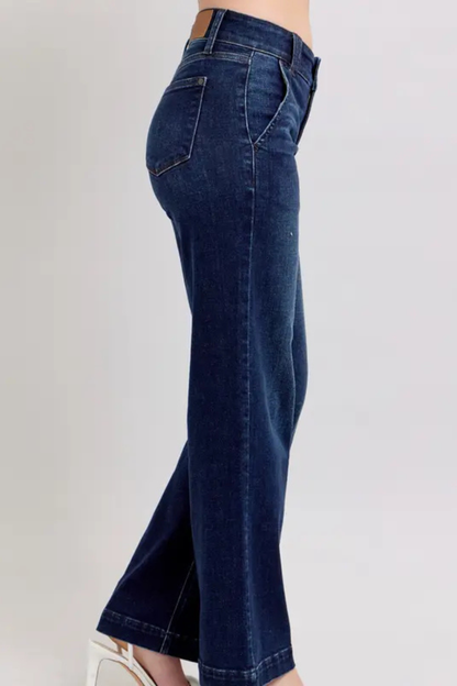 High Waist Wide Leg Tummy Control Jeans
